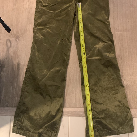 Paige Clean Front Leenah Trousers Flare Corduroy Pants Brushed Dark Olive 29 - Picture 15 of 15